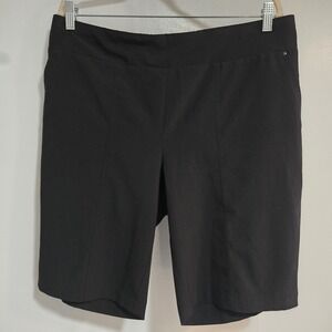 Zenergy by Chicos Black Pull On Bermuda Shorts Women Size 2 (L)‎ Knee Length